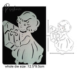 Merry Christmas Angel Fawn Metal Cutting Dies Stencils For Diy Scrapbooking Decorative Embossing