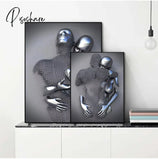 Metal Figure Statue Art Canvas Painting Romantic Abstract Posters And Prints Wall Pictures Modern