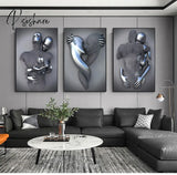 Metal Figure Statue Art Canvas Painting Romantic Abstract Posters And Prints Wall Pictures Modern