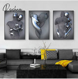 Metal Figure Statue Art Canvas Painting Romantic Abstract Posters And Prints Wall Pictures Modern