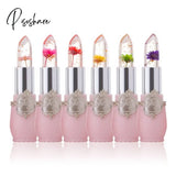 Moisturizer Lip Gloss Transparent Jelly Flower Lipstick Temperature Color Change Waterproof Makeup