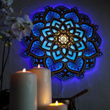 Mystic Mandala Night Light Usb Wooden