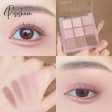 Natural Matte Shiny Smooth Eyeshadow Palette 9 Color Pigments Powder Waterproof Long Lasting Not