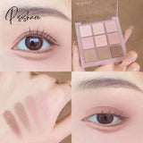 Natural Matte Shiny Smooth Eyeshadow Palette 9 Color Pigments Powder Waterproof Long Lasting Not