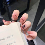 New 24Pcs Short Nails Sticker Matte Press On Fake Girl 3D Diy Fashion Style False Nails Art Nail