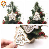 New!6Pcs/Lot Multi European White Wooden Pendants Ornaments Hanging Gifts For Wedding&Christmas