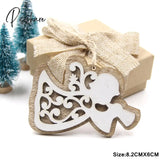 New!6Pcs/Lot Multi European White Wooden Pendants Ornaments Hanging Gifts For Wedding&Christmas