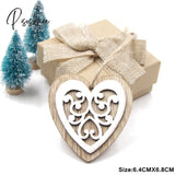 New!6Pcs/Lot Multi European White Wooden Pendants Ornaments Hanging Gifts For Wedding&Christmas