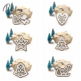 New!6Pcs/Lot Multi European White Wooden Pendants Ornaments Hanging Gifts For Wedding&Christmas