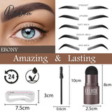 New Brow Stamp Kit Reusable Head Eyebrow Powder Stencil Makeup Shadow Stick One Step Shaping Long