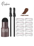 New Brow Stamp Kit Reusable Head Eyebrow Powder Stencil Makeup Shadow Stick One Step Shaping Long