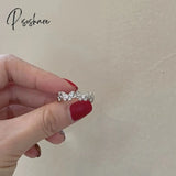 New Fashion Butterfly Rings Shiny Cubic Zirconia Leaves Geometric Adjustable Finger Ring Girls