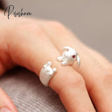 New Fashion Butterfly Rings Shiny Cubic Zirconia Leaves Geometric Adjustable Finger Ring Girls