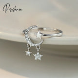 New Fashion Butterfly Rings Shiny Cubic Zirconia Leaves Geometric Adjustable Finger Ring Girls