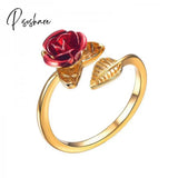 New Fashion Butterfly Rings Shiny Cubic Zirconia Leaves Geometric Adjustable Finger Ring Girls