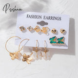 New Korean Elegant Cute Butterfly Stud Earrings For Women Girls Simple Lovely Vintage Rhinestone