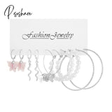 New Korean Elegant Cute Butterfly Stud Earrings For Women Girls Simple Lovely Vintage Rhinestone