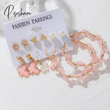 New Korean Elegant Cute Butterfly Stud Earrings For Women Girls Simple Lovely Vintage Rhinestone