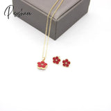 New Korean Sweet Five Leaves Flower Bracelets For Women Charm Double Sided Flowers Metal Bracelet