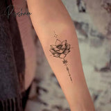 New Lotus Temporary Tattoo Stickers For Men Women Waterproof Long Lasting Sexy Fashion Cool Fake