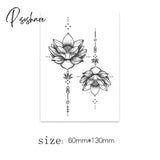 New Lotus Temporary Tattoo Stickers For Men Women Waterproof Long Lasting Sexy Fashion Cool Fake