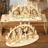 New Year 2023 Natural Xmas Wood Craft Christmas Tree Ornament Wooden Pendant Decoration Noel Decora