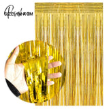 New Years Eve Party Ideas 2M Metallic Fringe Tinsel Curtains 2023 Happy Year Merry Christmas