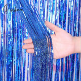 New Years Eve Party Ideas 2M Metallic Fringe Tinsel Curtains 2023 Happy Year Merry Christmas