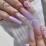 New Years Nails 24Pcs Artifical Nails With Glue Fake Nail Tips Design Detachable Press On Long Fake