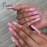 New Years Nails 24Pcs Artifical Nails With Glue Fake Nail Tips Design Detachable Press On Long Fake