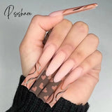 New Years Nails 24Pcs Artifical Nails With Glue Fake Nail Tips Design Detachable Press On Long Fake