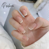 New Years Nails 24Pcs/Set Press On Fake Full Cover Artificial Nail Short Simple Beauty Tips Naked