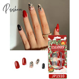 New Years Nails Christmas False Nail Manicure Acrylic Artificial Decor Press On Snowflake