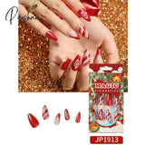 New Years Nails Christmas False Nail Manicure Acrylic Artificial Decor Press On Snowflake