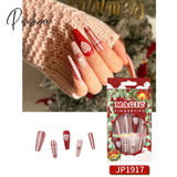 New Years Nails Christmas False Nail Manicure Acrylic Artificial Decor Press On Snowflake