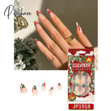 New Years Nails Christmas False Nail Manicure Acrylic Artificial Decor Press On Snowflake