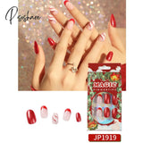 New Years Nails Christmas False Nail Manicure Acrylic Artificial Decor Press On Snowflake