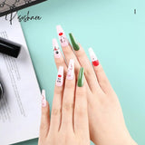 New Years Nails Christmas False Nail Manicure Acrylic Artificial Decor Press On Snowflake