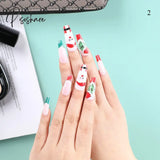 New Years Nails Christmas False Nail Manicure Acrylic Artificial Decor Press On Snowflake