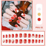 New Years Nails Christmas False Nail Manicure Acrylic Artificial Decor Press On Snowflake