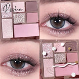 Nine-Color Eye Shadow Palette Iris Purple Glitter Pearly Eyeshadow Fashion Korean Shiny Charming