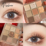 Nine-Color Eye Shadow Palette Iris Purple Glitter Pearly Eyeshadow Fashion Korean Shiny Charming