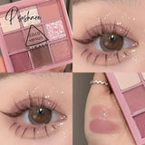 Nine-Color Eye Shadow Palette Iris Purple Glitter Pearly Eyeshadow Fashion Korean Shiny Charming