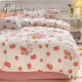 Nordic Duvet Cover Set With Quilt Bedsheet Pillowcase Luxury Bedroom Bedding Fashion Plaid Bed