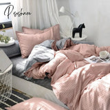 Nordic Duvet Cover Set With Quilt Bedsheet Pillowcase Luxury Bedroom Bedding Fashion Plaid Bed