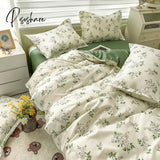 Nordic Duvet Cover Set With Quilt Bedsheet Pillowcase Luxury Bedroom Bedding Fashion Plaid Bed