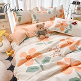 Nordic Duvet Cover Set With Quilt Bedsheet Pillowcase Luxury Bedroom Bedding Fashion Plaid Bed