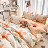 Nordic Duvet Cover Set With Quilt Bedsheet Pillowcase Luxury Bedroom Bedding Fashion Plaid Bed