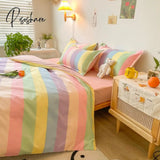 Nordic Duvet Cover Set With Quilt Bedsheet Pillowcase Luxury Bedroom Bedding Fashion Plaid Bed