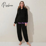 Onesies Fluffy Fleece Jumpsuits Sleepwear Overall Plus Size Hood Sets Pajamas For Women Adult